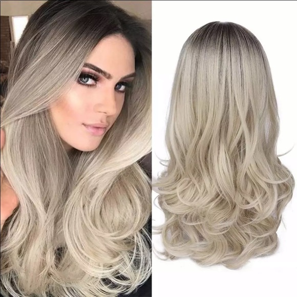 no brand Accessories - Hair Wig Blond with Ombré Dark Roots Long